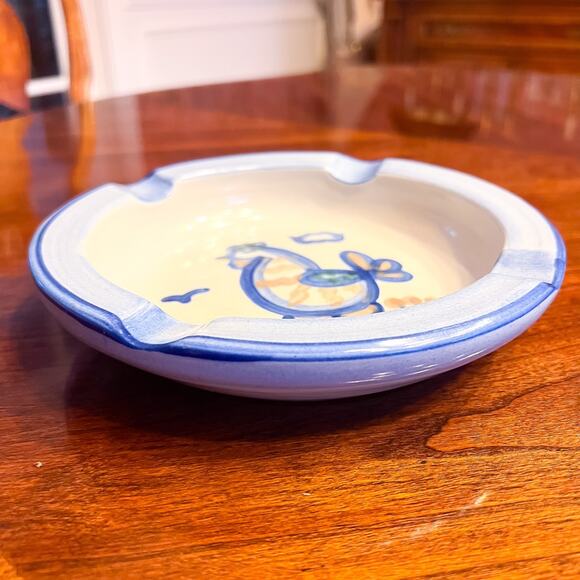 MA Hadley Pottery 7in Chicken Rooster Ashtray Trinket Candy Dish Signed Vintage - Picture 3 of 5